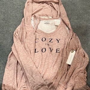 Danskin Pink 2 piece Sweater and Undershirt Set